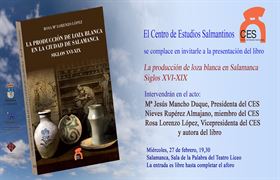 Presentación del libro "La producción de loza blanca en  Salamanca. Siglos XVI-XIX" de Rosa María Lorenzo