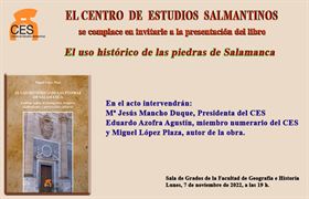 Presentación del libro "El uso histórico de la piedras de Salamanca"